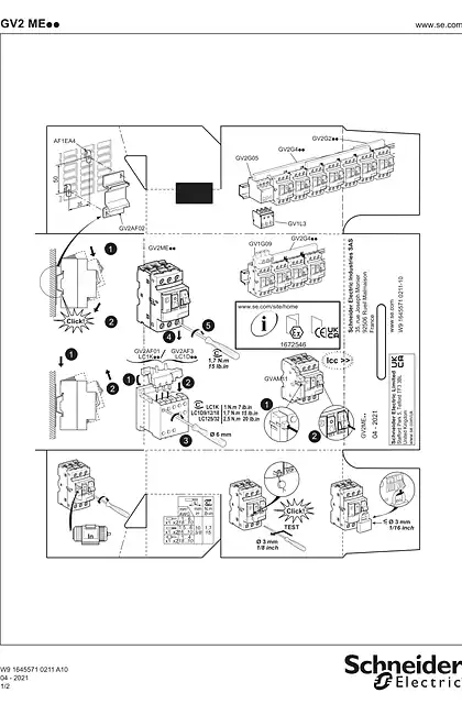schneider施耐德GV2 ME.. Motor circuit-breakers - 说明页